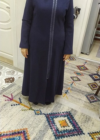 Lacivert Kadın Uzun Fermuarlı Kaban - Görsel 2