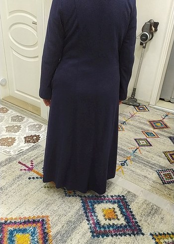 Lacivert Kadın Uzun Fermuarlı Kaban - Görsel 3