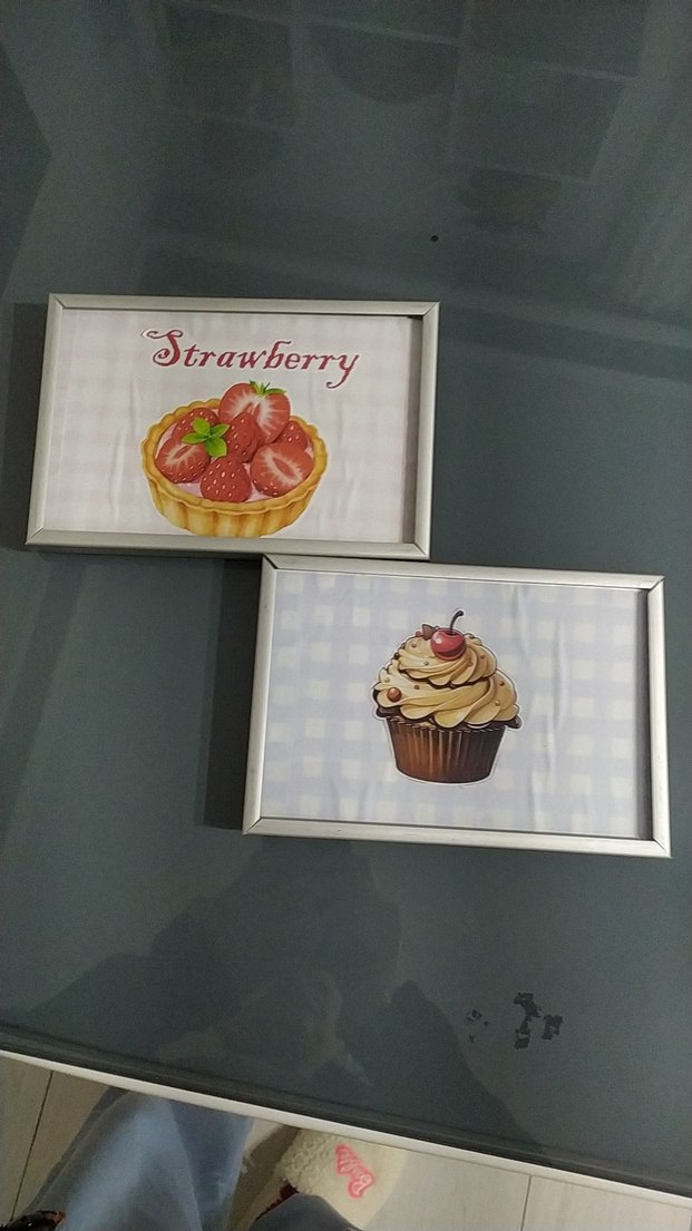 Pembe Bohem Çilek Desenli ve ciskek resimli Mutfak tablo - Görsel 3