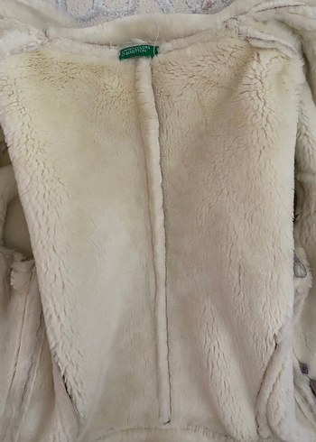 Benetton Beyaz Kürklü Mont - Görsel 2