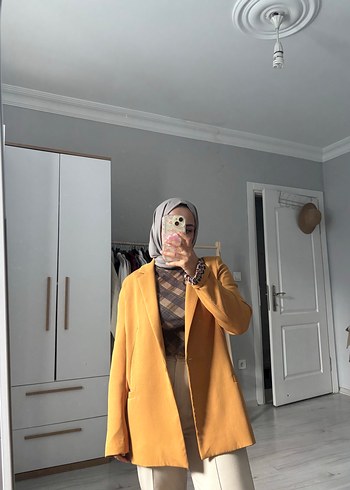 Camel Midi Kadın Blazer