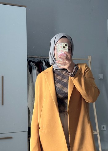 Camel Midi Kadın Blazer - Görsel 3