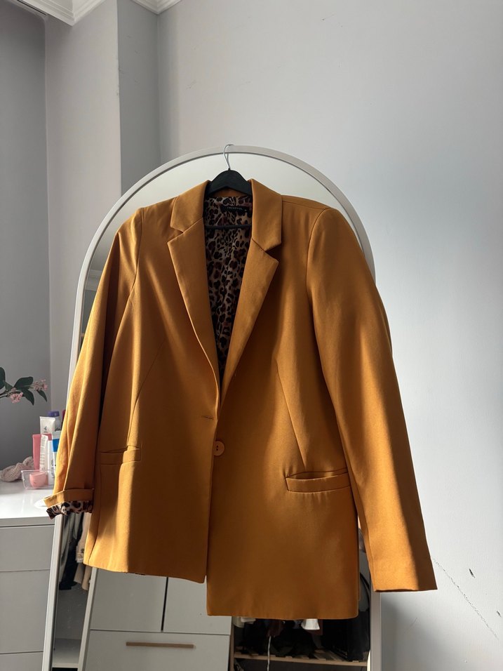 Camel Midi Kadın Blazer - Görsel 4