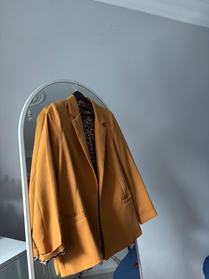 Camel Midi Kadın Blazer - Görsel 5