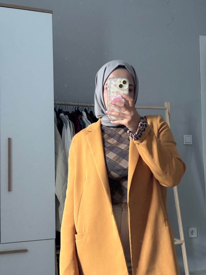 Camel Midi Kadın Blazer - Görsel 3