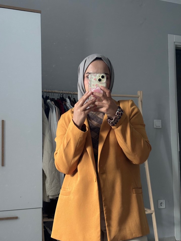 Camel Midi Kadın Blazer - Görsel 2