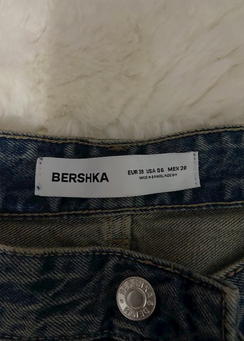 Bershka BERSHKA Kadın Gri Bol Kesim Midi Boy Kot Pantolon