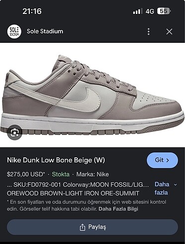 nıke dunk bone beıge