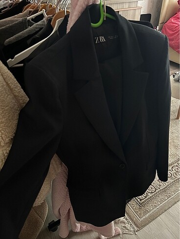 l Beden siyah Renk zara vücuda oturan blazer