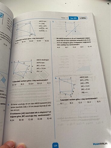  Beden PUAN YAYINLARI GEOMETRİ SORU BANKASI