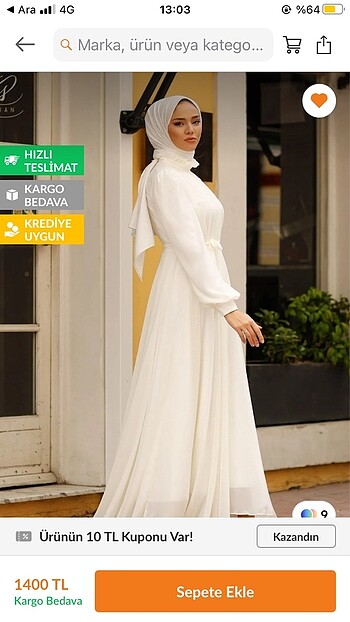 38 Beden beyaz Renk Tesettür beyaz nikah elbisesi