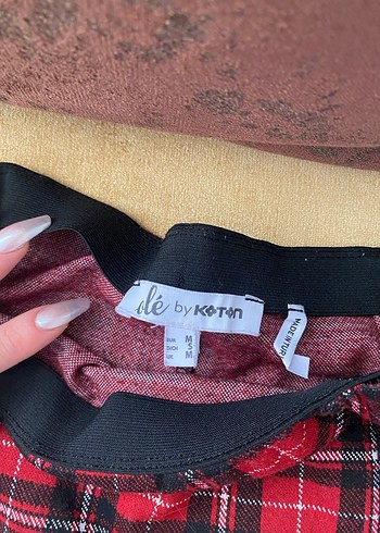 Kırmızı Ekose Mini Etek - Görsel 3