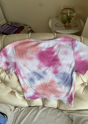 Kızlar İçin Pastel Renkli Tie-Dye Tişört - Görsel 2