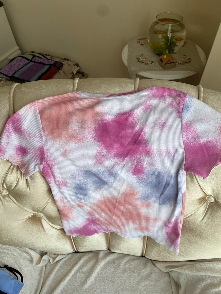 Kızlar İçin Pastel Renkli Tie-Dye Tişört - Görsel 2