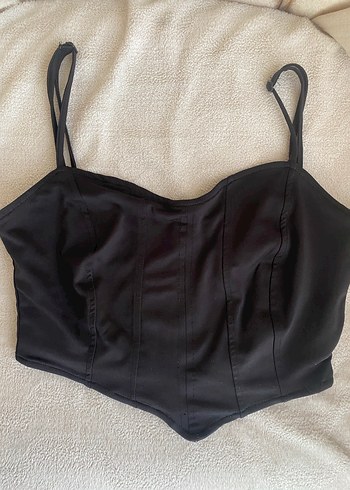 Siyah V Yaka İnce Askılı Büstiyer - Görsel 2