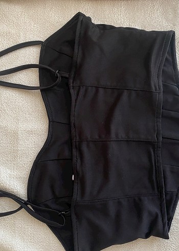 Siyah V Yaka İnce Askılı Büstiyer - Görsel 3