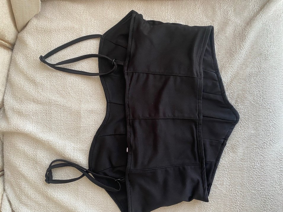 Siyah V Yaka İnce Askılı Büstiyer - Görsel 3