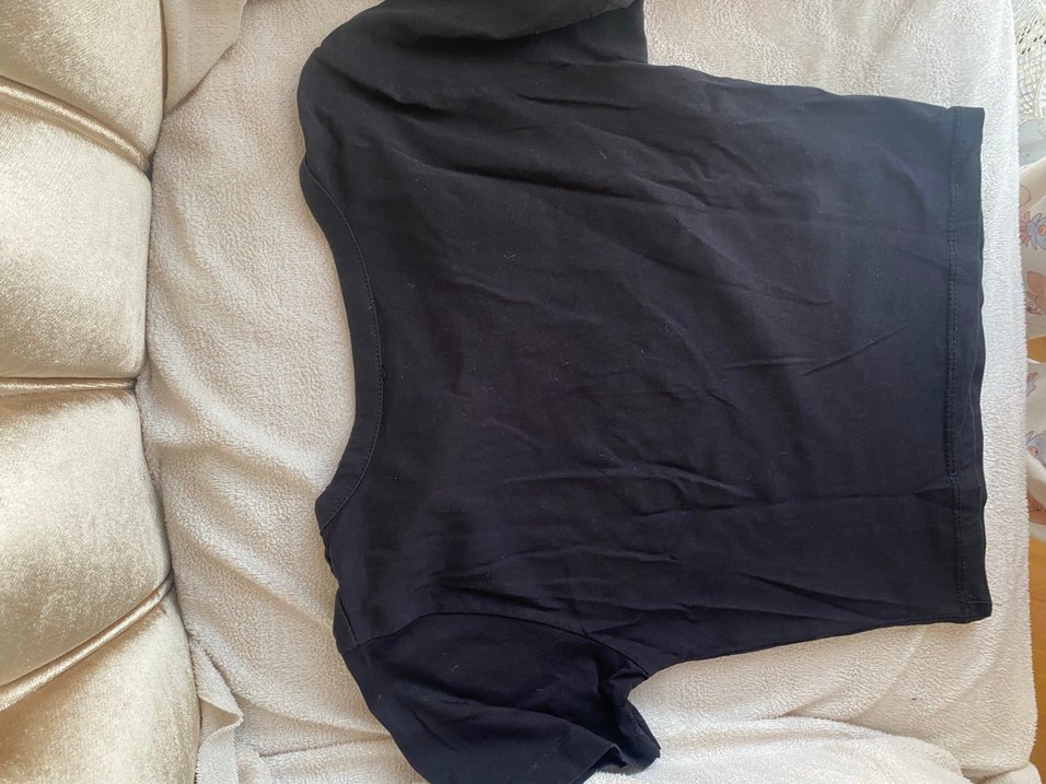 Zincir Detaylı Siyah Mini Tişört - Görsel 2