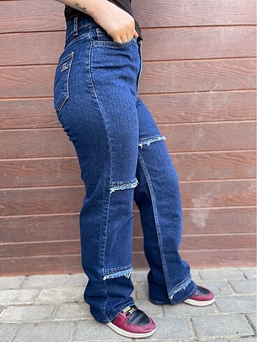 xl Beden ZARA GENİŞ PAÇA YÜKSEK BEL KOT PANTOLON