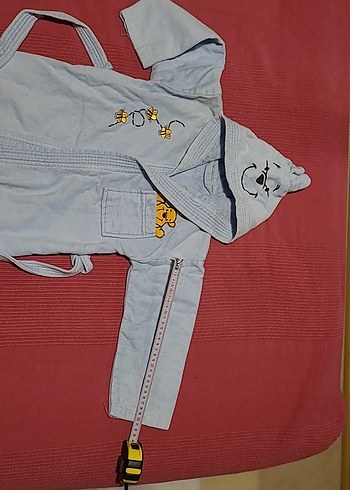 Kapüşonlu Erkek Çocuk Winnie the Pooh Nakışlı Bornoz Mavi - Görsel 2