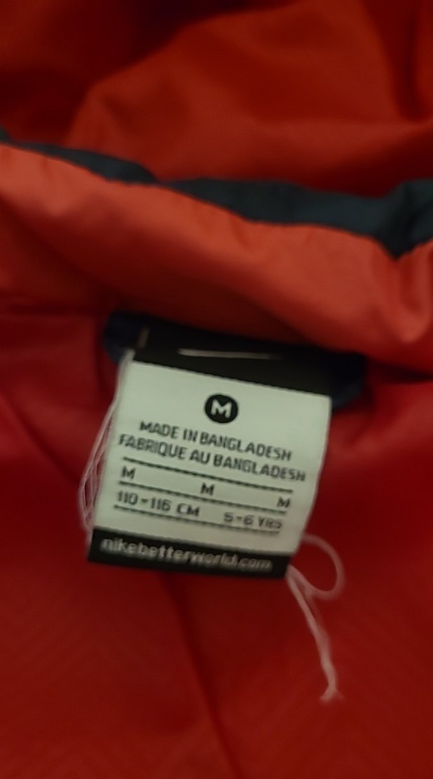 Lacivert-Kırmızı Kapüşonlu Kaztüyü dolgulu Nike Erkek Çocuk Mont - Görsel 4