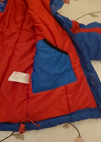 Superman logolu Mavi Kırmızı Kapüşonlu Erkek Çocuk Kayak Montu - Görsel 7