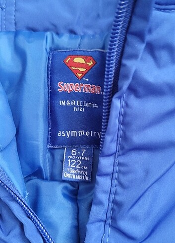 7 Yaş Beden Superman logolu mavi 6-7 yaş çocuk kayak tulumu 