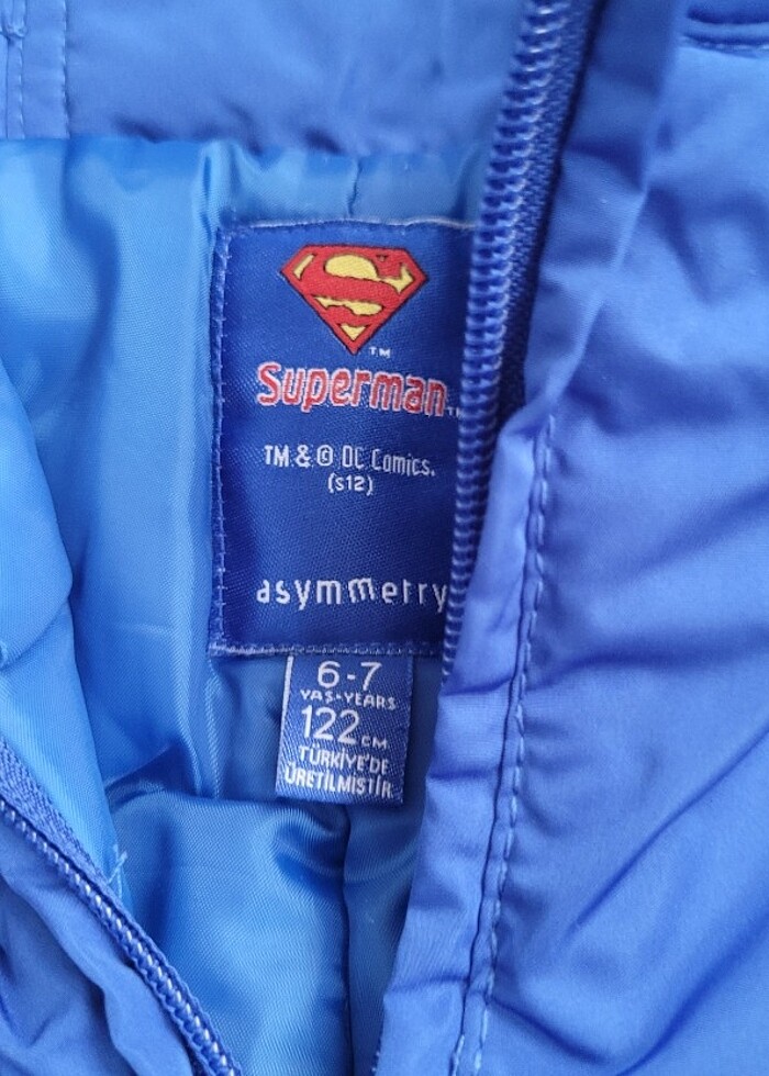Superman logolu mavi  6-7 yaş çocuk kayak tulumu - Görsel 3