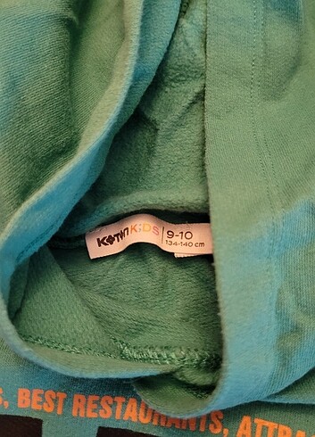 Koton Kids 9-10 yaş Koton Kids Yeşil Kapüşonlu Sweatshirt 