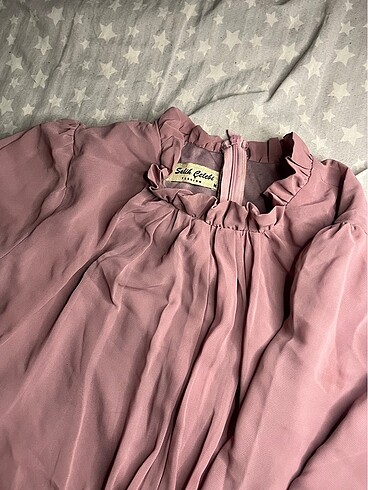 m Beden Ozel uretim pembe uzun tunik elbise