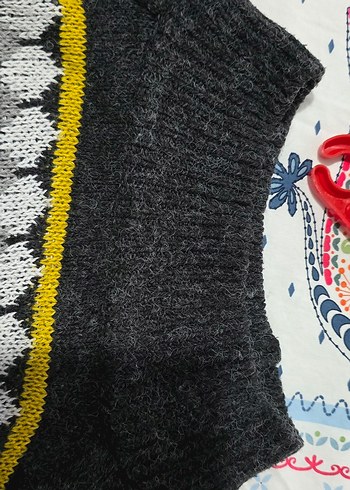 Gri Desenli Örgü Kadın Kazak - Görsel 3