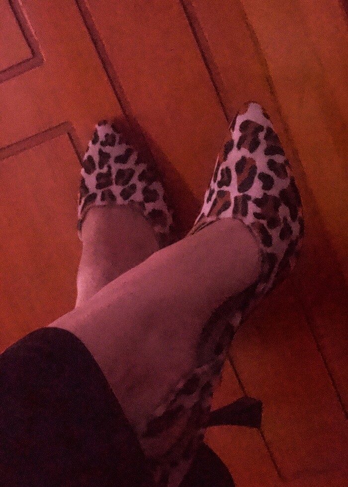 Leopar süet topuklu - Görsel 3