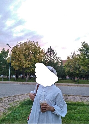bağlamalı beyaz tesettür gömlek tunik