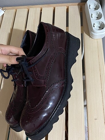 36 Beden bordo Renk lumberjack loafer bordo