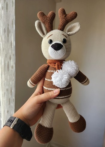 El Örgüsü Yumuşak Geyik Peluş Oyuncak