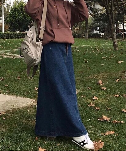 Demim jeans uzun kot etek