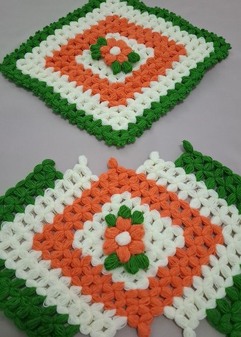 Renkli Örgü Banyo Lifi Seti - Görsel 2