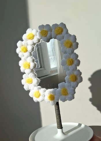 Beyaz Papatya Çiçekli Masa Aynası - Görsel 2