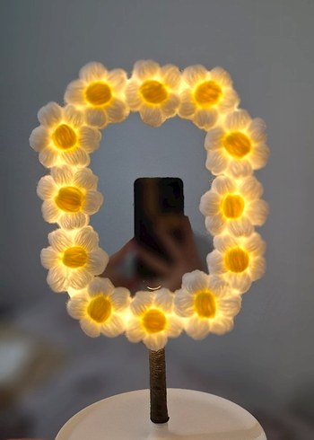 Beyaz Papatya Çiçekli Masa Aynası - Görsel 4