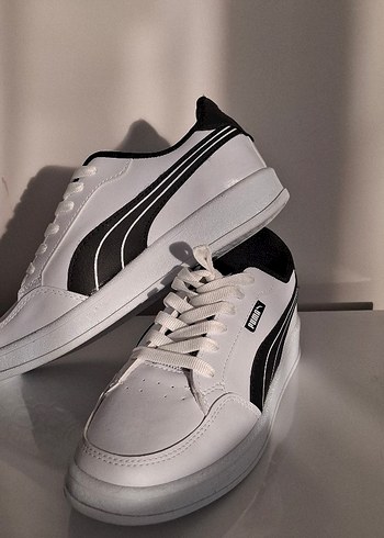 Gri Siyah Çizgili Beyaz Spor Ayakkabı - Görsel 3