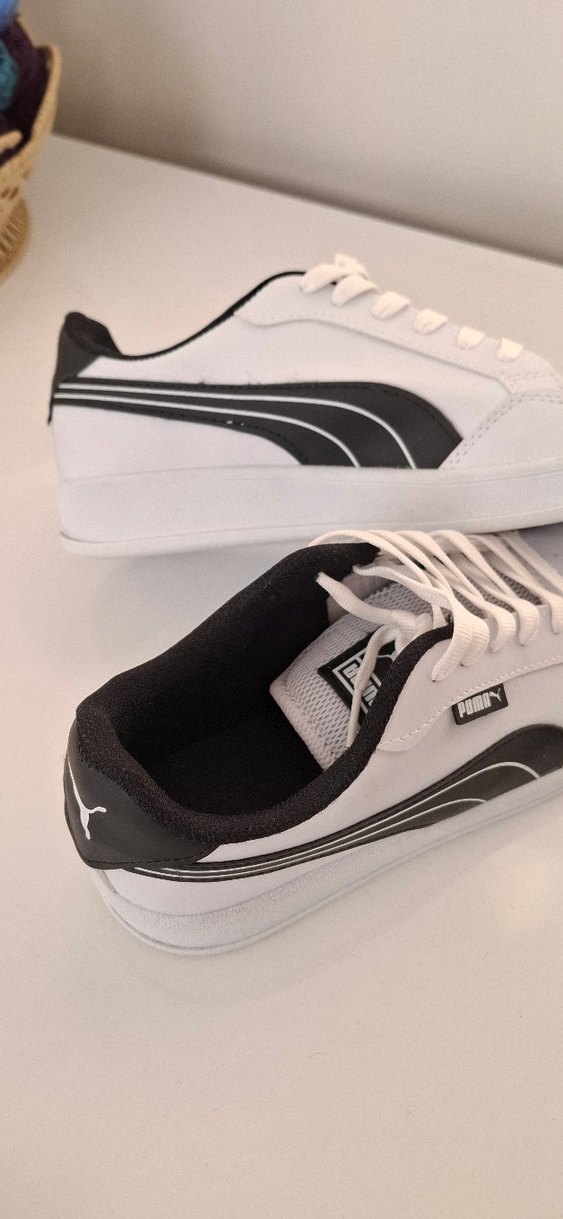 Gri Siyah Çizgili Beyaz Spor Ayakkabı - Görsel 4