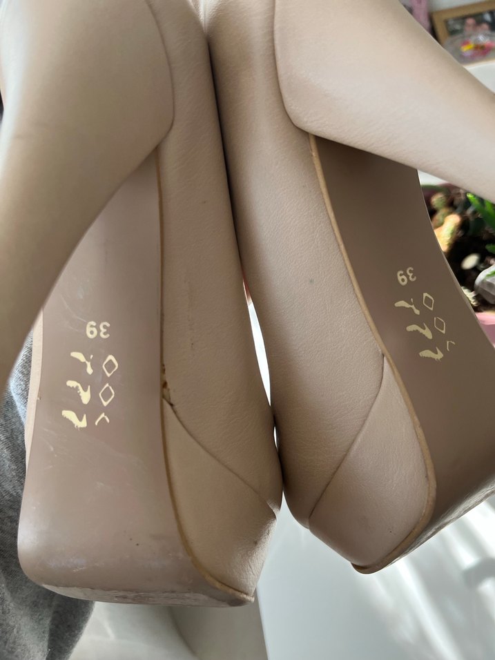 Bej ten rengi platform topuklu 39 - Görsel 5