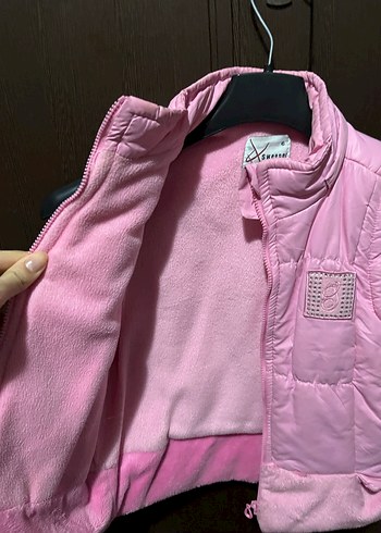 Kız Çocuk Pembe Fermuarlı Yelek polar 6 yaş kalın - Görsel 2