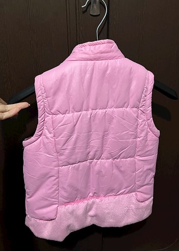Kız Çocuk Pembe Fermuarlı Yelek polar 6 yaş kalın - Görsel 3