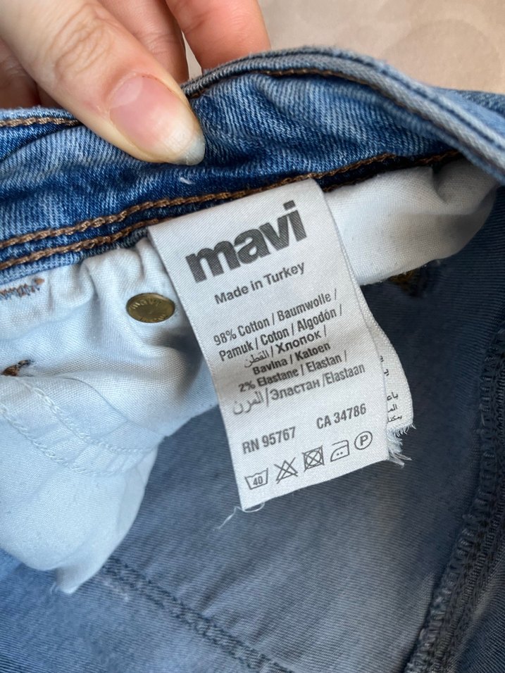 Kadın Mavi Denim Mini Şort m uzun - Görsel 5