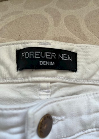 Kadın Beyaz forever new denim şort kot uzu - Görsel 2