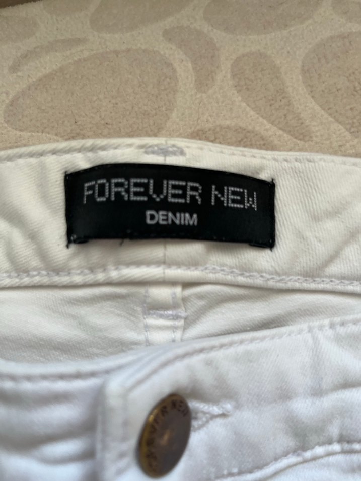 Kadın Beyaz forever new denim şort kot uzu - Görsel 2