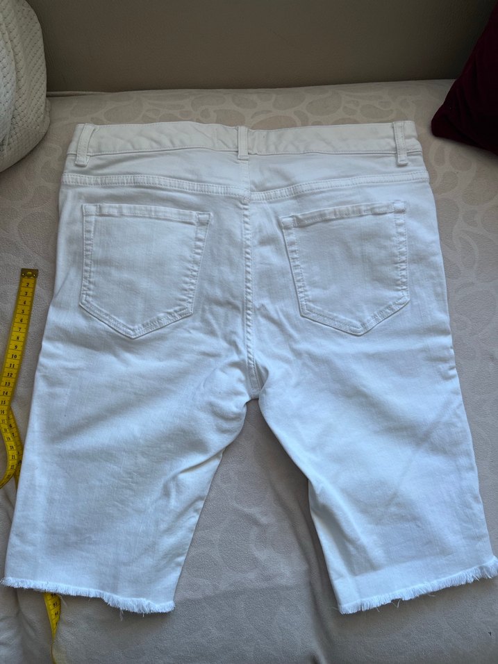 Kadın Beyaz forever new denim şort kot uzu - Görsel 5