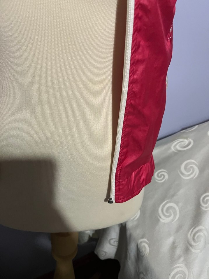 Pembe nakışlı kapşonlu ince kız çocuk yelek 8 yaş spor yelek - Görsel 5