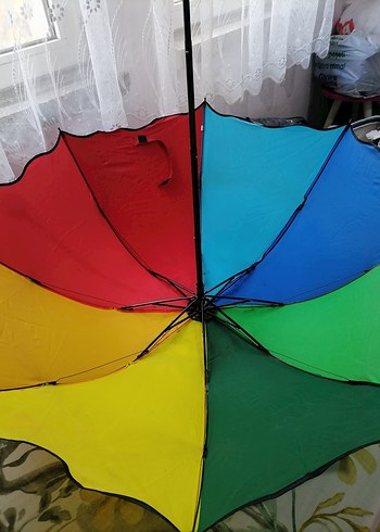 gökkuşağı puantiyeli şemsiye - Görsel 9